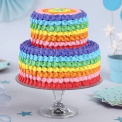 Colorburst Tier Cake featuring vibrant, colorful layers and elegant decoration.