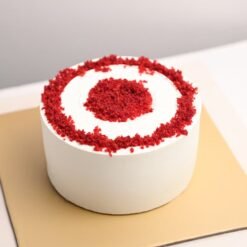 Elegant Red Velvet Cake featuring rich red velvet layers and smooth cream cheese frosting, ideal for special celebrations.