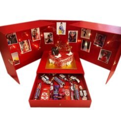 Red Velvet Surprise Box featuring a stunning red velvet cake with hidden surprises, perfect for gifting and celebrations.