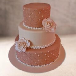 Petal Perfection Tier Cake with intricate floral details, perfect for weddings, anniversaries, or grand celebrations.