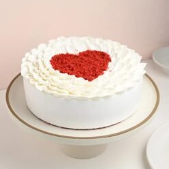 Love Red Velvet Cake with cream cheese frosting, designed to add a touch of romance to your special moments.