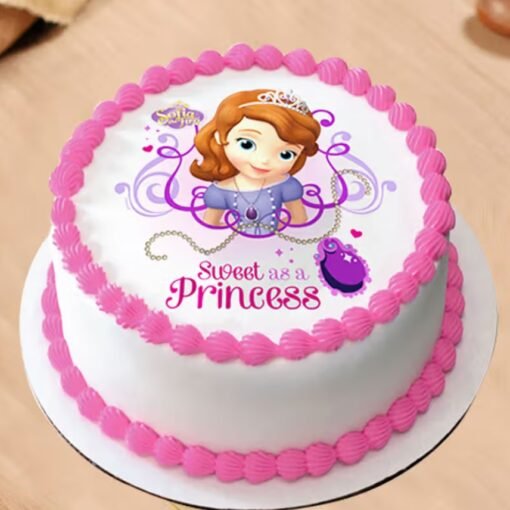 Crown Jewel Princess Cake with a majestic crown design and soft frosting, perfect for a royal princess-themed birthday celebration.