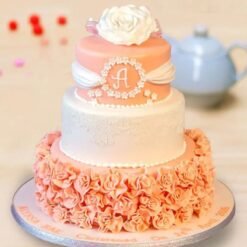 Eternal Love Anniversary Cake with intricate heart details, elegant floral decorations, and a custom topper.