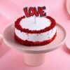 Valentine's Red Velvet Cake with rich red velvet layers, cream cheese frosting, and elegant design, perfect for Valentine's Day celebrations.