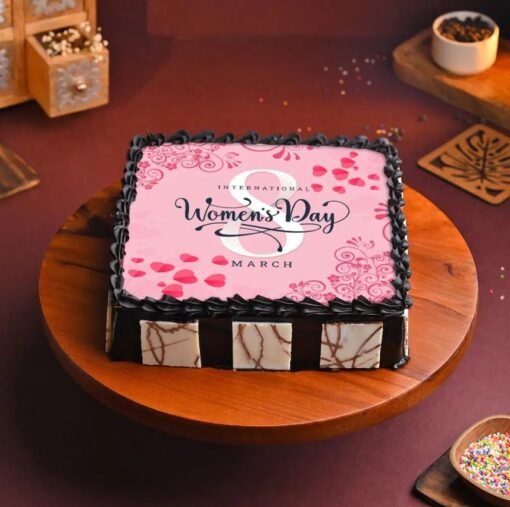 Delight Women’s Day Cake with a charming design, celebrating the joy, beauty, and strength of women on their special day.