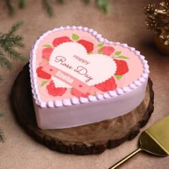 Blushing Rose Love Cake with soft pink hues, elegant floral decorations, and a dreamy finish.