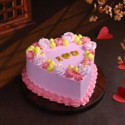 Valentine Rose Heart Cake with delicate rose decorations and a luscious heart-shaped design.